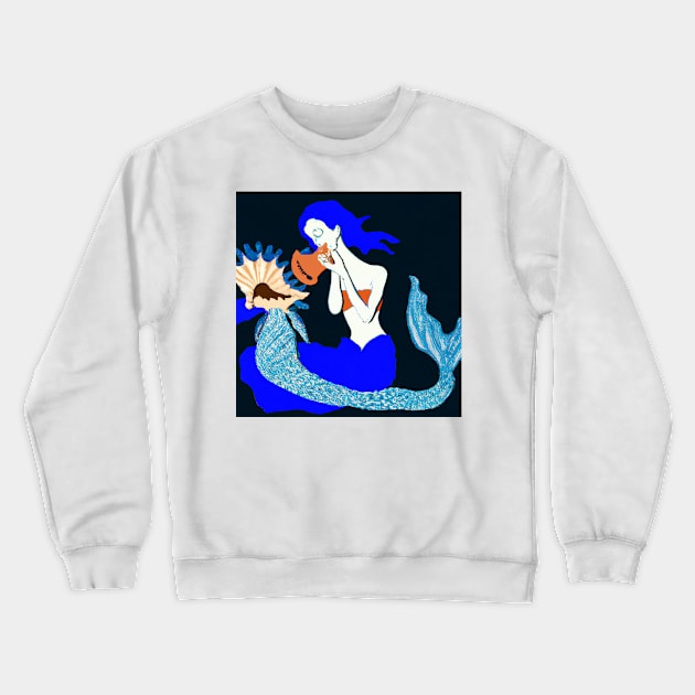 The Painting of "Enchantress From Neptune" in Henri Matisse Style Crewneck Sweatshirt by VisionsFromAntares